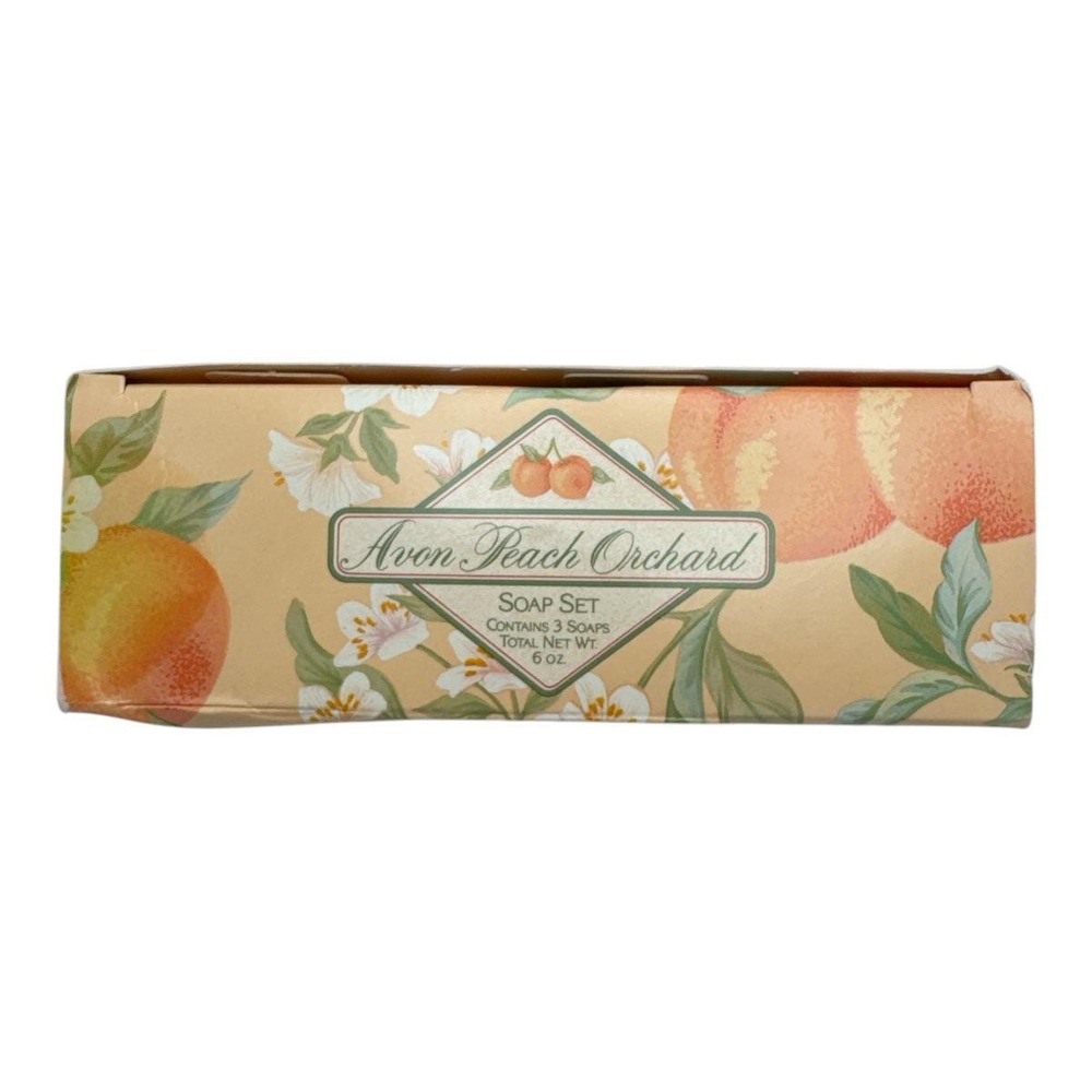 Vintage AVON‎ Soap Peach Orchard 3 Soaps New Old Stock 1989